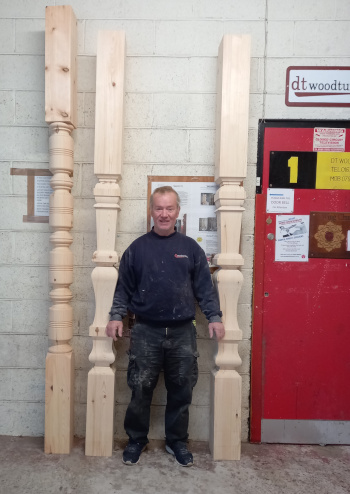 dave with two large square cut posts and one turned porch post